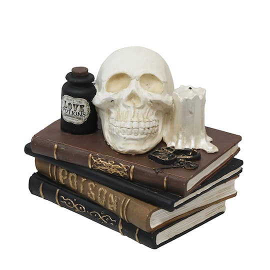 7.3&#x22; Skull &#x26; Book Decoration by Ashland&#xAE;